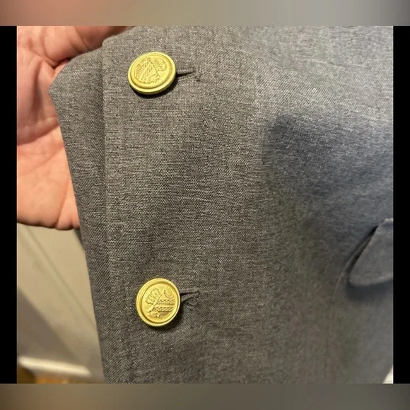 Men’s David Taylor 46R Navy Blazer Sport Coat Jacket Gold Buttons - Picture 3 of 8